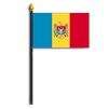 Moldova Flag on Staff, 4x6", Polyester