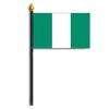 Nigeria Flag on Staff, 4x6", Polyester