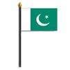 Pakistan Flag on Staff, 4x6", Polyester