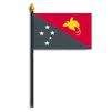 Papua New Guinea Flag on Staff, 4x6", Polyester