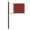 Qatar Flag on Staff, 4x6", Polyester