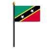 St. Christopher-Nevis Flag on Staff, 8x12", Poly