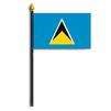 St. Lucia Flag on Staff, 8x12", Polyester