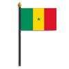 Senegal Flag on Staff, 4x6", Polyester