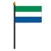 Sierra Leone Flag on Staff, 4x6", Polyester