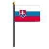 Slovakia Flag on Staff, 4x6", Polyester