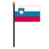 Slovenia Flag on Staff, 4x6", Polyester