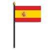 Spain Flag w/Seal on Staff, 4x6", Polyester