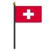 Switzerland Flag on Staff, 4x6", Polyester