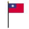 Taiwan Flag on Staff, 4x6", Polyester