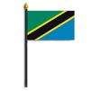 Tanzania Flag on Staff, 4x6", Polyester