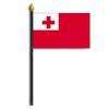 Tonga Flag on Staff, 4x6", Polyester