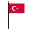 Turkey Flag on Staff, 8x12", Polyester