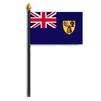 Turks & Caicos Flag on Staff, 4x6", Polyester