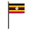 Uganda Flag on Staff, 4x6", Polyester
