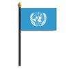 United Nations Flag on Staff, 4x6", Polyester