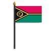 Vanuatu Flag on Staff, 4x6", Polyester