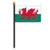 Wales Flag on Staff, 8x12", Polyester