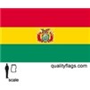 Bolivia Flag w/Seal w/pole hem, 2x3', Nylon