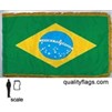 Brazil Flag Frg w/pole hem, 2x3', Nylon