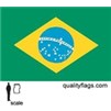 Brazil Flag w/pole hem, 2x3', Nylon