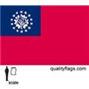 Myanmar Flag w/pole hem, 2x3', Nylon