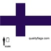 Finland Flag w/pole hem, 2x3', Nylon
