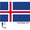 Iceland Flag w/pole hem, 2x3', Nylon