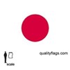 Japan Flag w/pole hem, 2x3', Nylon