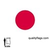 Japan Flag w/pole hem, 3x5', Nylon