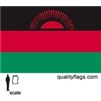 Malawi Flag w/pole hem, 2x3', Nylon