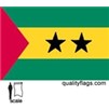Sao Tome/Principe Flag w/pole hem, 3x5', Nyl