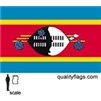 Swaziland Flag w/pole hem, 2x3', Nylon