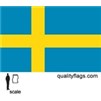 Sweden Flag w/pole hem, 2x3', Nylon