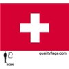 Switzerland Flag w/pole hem, 2x3', Nylon