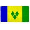 St. Vincent/Grenadines w/pole hem, 2x3', Nylon