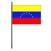 Venezuela Flag on Staff, 4x6", Polyester