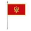 Montenegro Flag on Staff, 4x6", Rayon