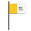 Vatican City  Flag on Staff, 4x6", Poly