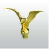 Flying Eagle Pole Ornament w/Ferrule, 7", Gold Metal