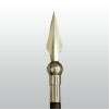 Flat Spear Pole Ornament w/Ferrule, 7 1/2", Silver Metal