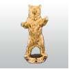 Bear Pole Ornament w/Ferrule, 5 1/2", Gold Metal