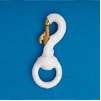 Swivel Snap, 3", White Rubber Coated Brass