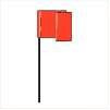 Flag Marker on Wire Red/Oran-100 ct, 4x5"x21", Plastic