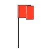 Flag Marker on Wire Red/Org-100 ct, 5x8"x36", Plastic