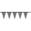 Pennant Streamer Black/White Checked, 50', Poly